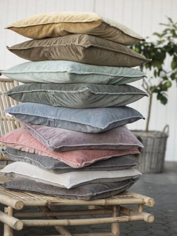 Dekokissen Velours Smoke 52x52cm