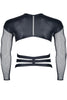 Long Sleeve Net Strap Shirt