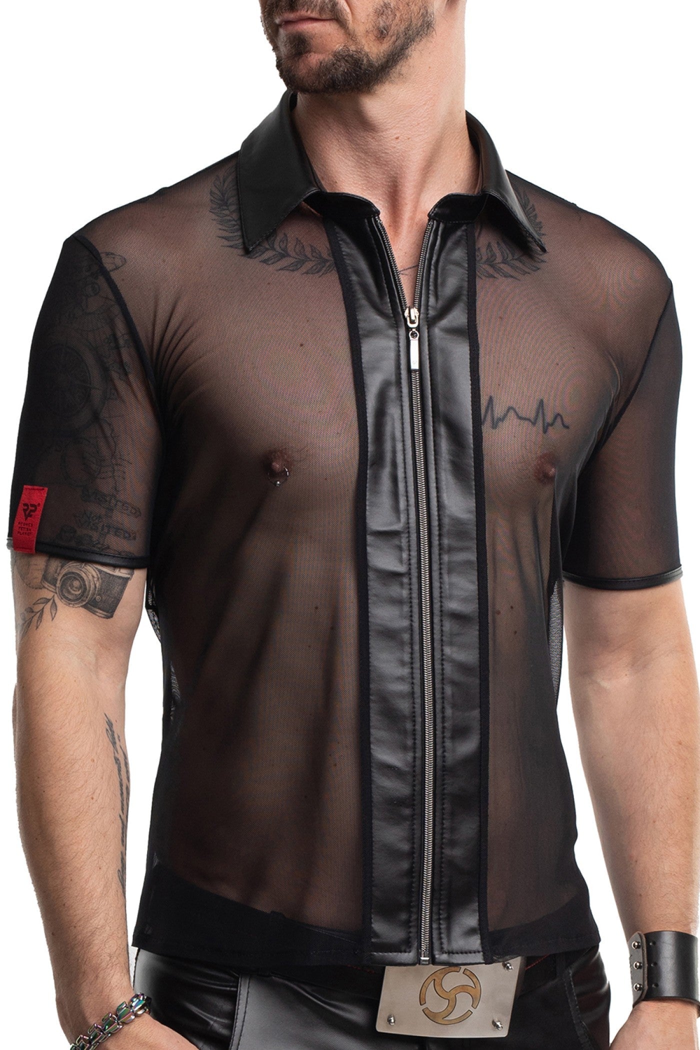 Mesh Zipper Polo