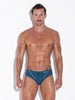 CODE 22 Tarifa Swim Brief in blue, featuring a slim fit, adjustable drawstring, and white piping details. CODE 22  TARIFA SWIM BRIEF 25111 - Badehose mit Push-Up Einlage Code 22 Kleidung & Accessoires:Herren:Herrenmode:Bademode nudosz.myshopify.com