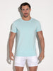Model wearing CODE 22 Essential Kurzarm T-Shirt in light blue, featuring slim fit and round neck design. CODE 22 Essential Kurzarm T-Shirt 3336 Code 22 Kleidung & Accessoires:Herren:Herrenmode:Shirts & Hemden:T-Shirts nudosz.myshopify.com
