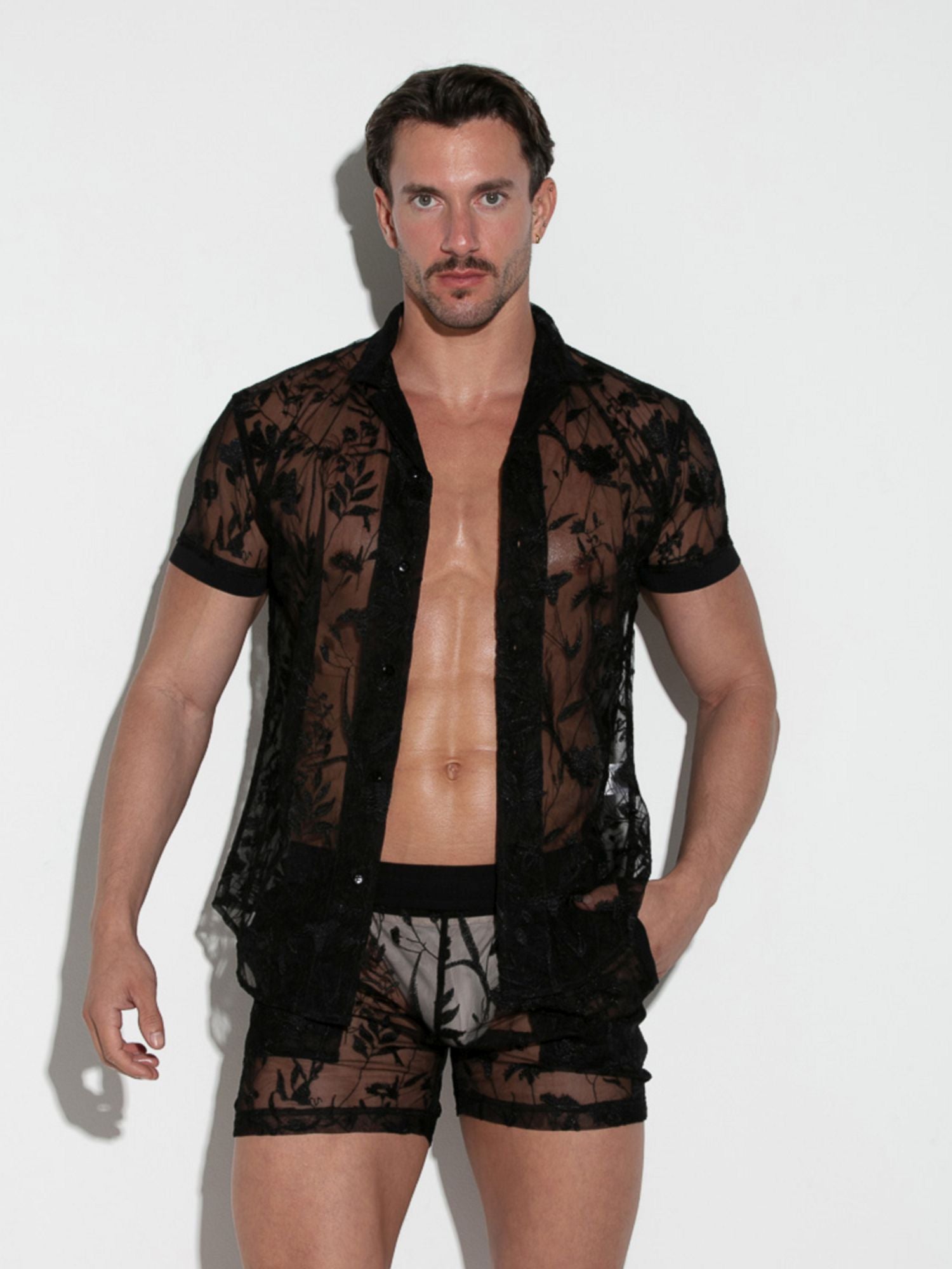 CODE 22 durchsichtiges LACE HEMD in feiner Spitze, 9760 Code 22 Kleidung & Accessoires:Herren:Herrenmode:Shirts & Hemden:Freizeithemden & Shirts nudosz.myshopify.com