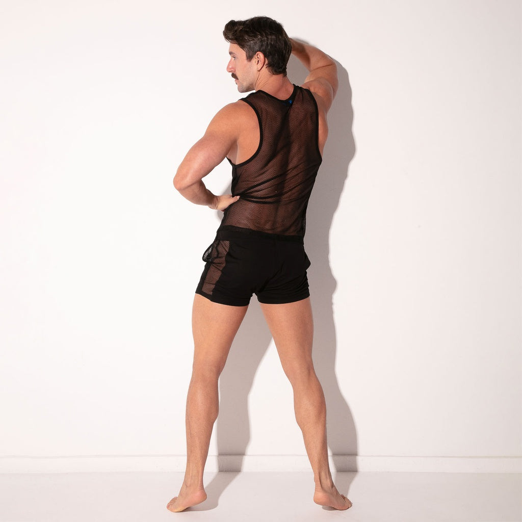 CODE 22 ROCK Tank Top 9826, Clubshirt mit feinen Nadelstreifen