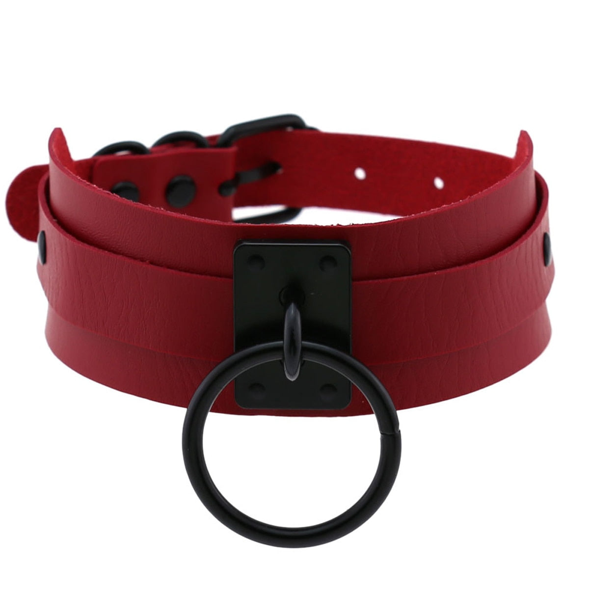 Leather Look Choker Collar
