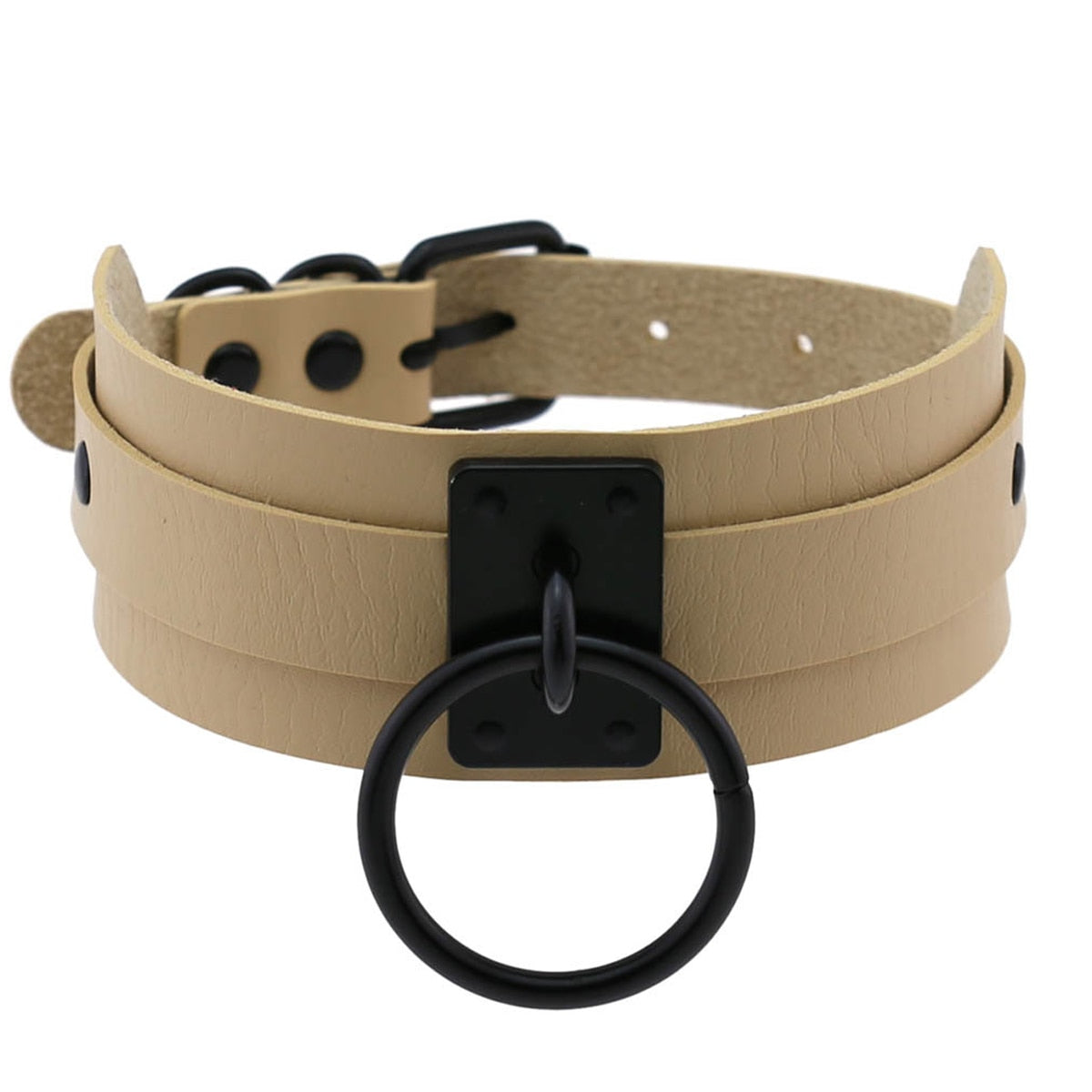 Leather Look Choker Collar