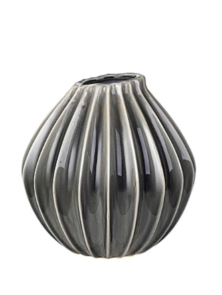 Vase Wide M rauchgrau