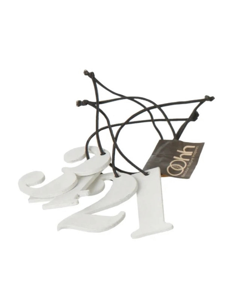 Holz Nummern für Adventskerzen weiß