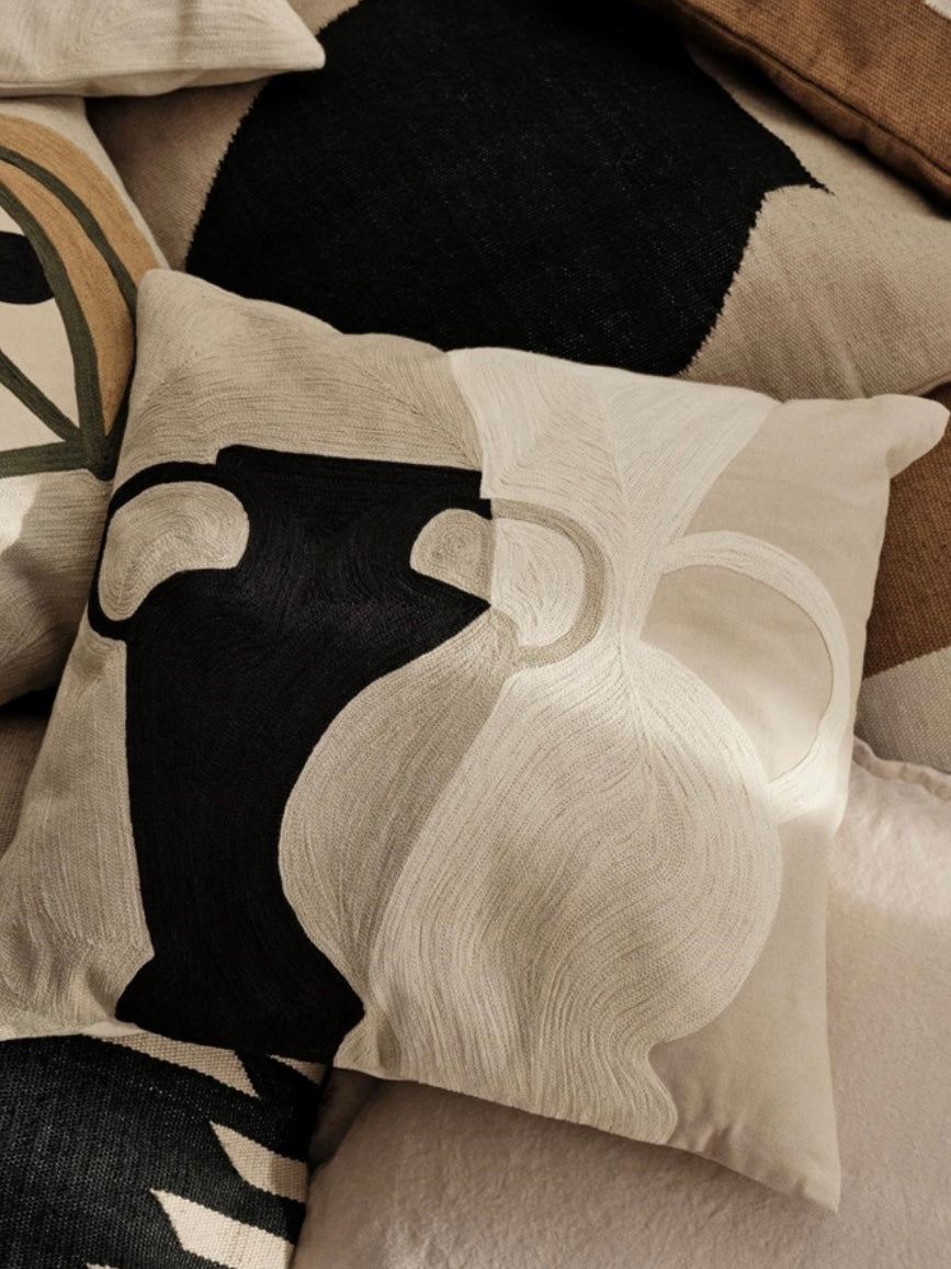 Dekokissen Eva schwarz/beige 50x50cm