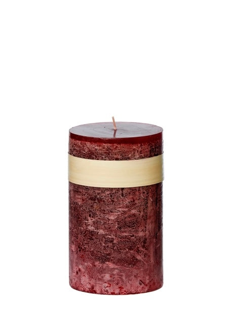 Blockkerze Timber 8x15cm, in mehreren Farben