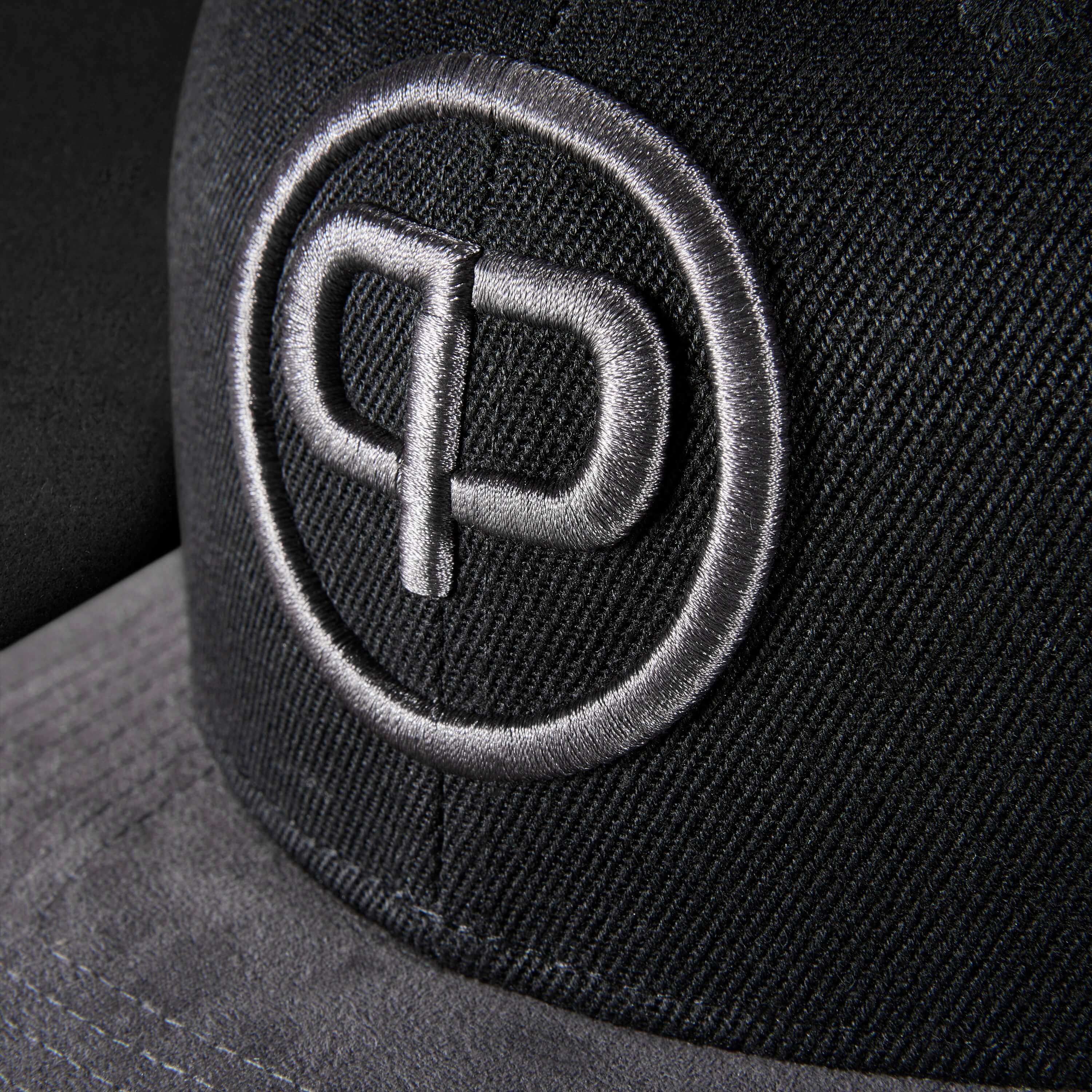 Snapback Cap - Black & Anthracite-Suede