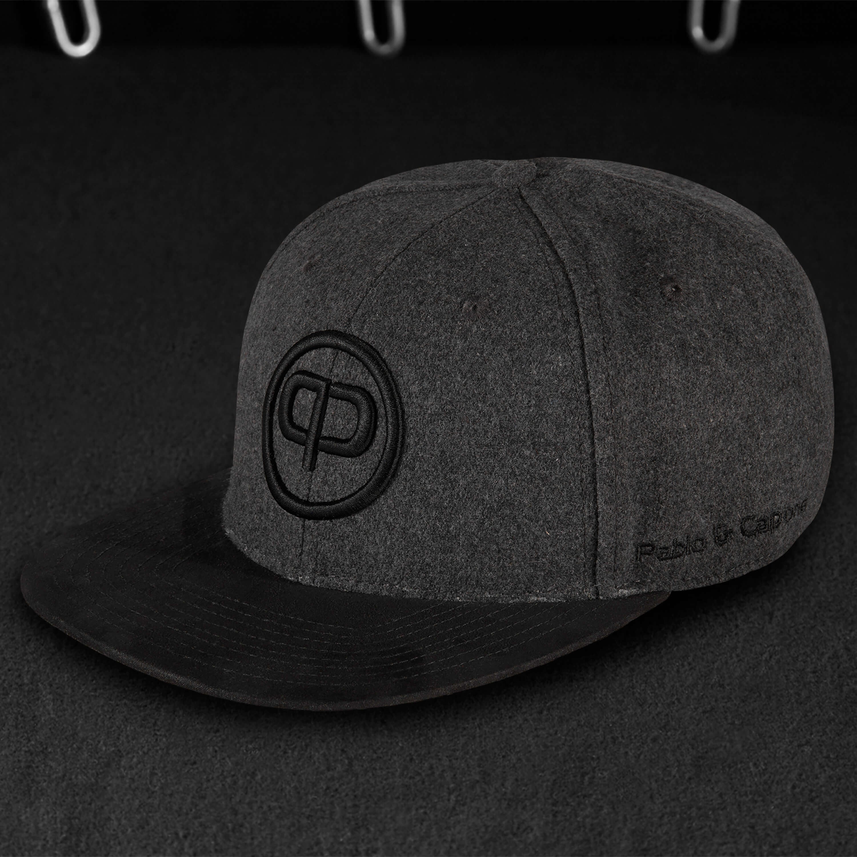 Snapback Cap - Stone & Black-Suede