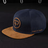 Snapback Cap - Navy Blue & Suede