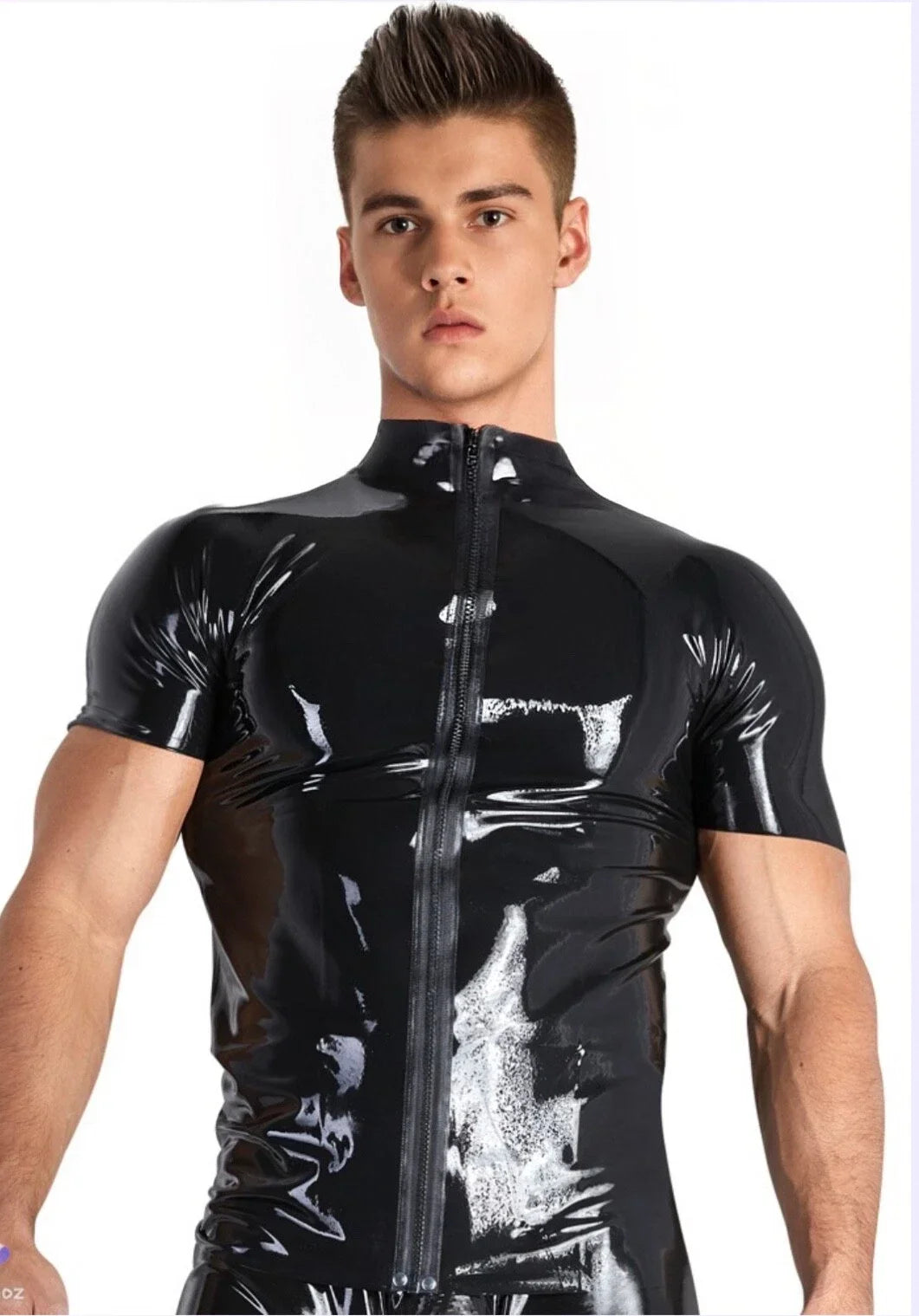 Herren Latex T-Shirt Kurzarm – Körpernahes Oberteil