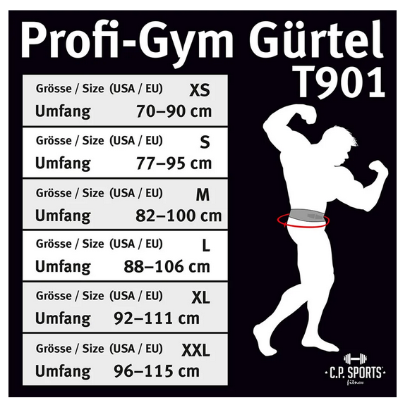 Gewichthebergürtel - Leder - Schwarz Rot C.P. Sports - T901