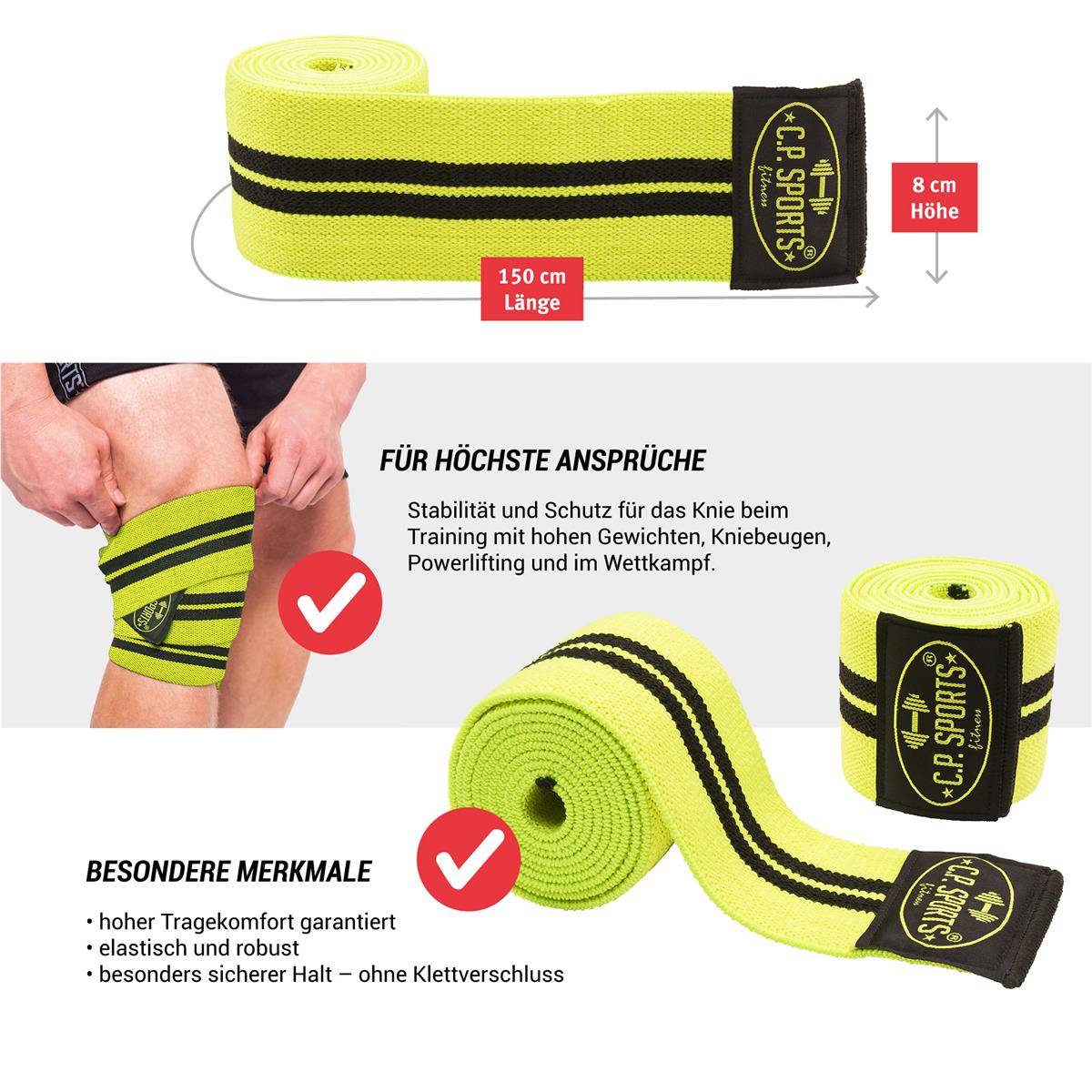 Profi Kniebandagen - Gelb - Länge 150cm C.P. Sports - T23