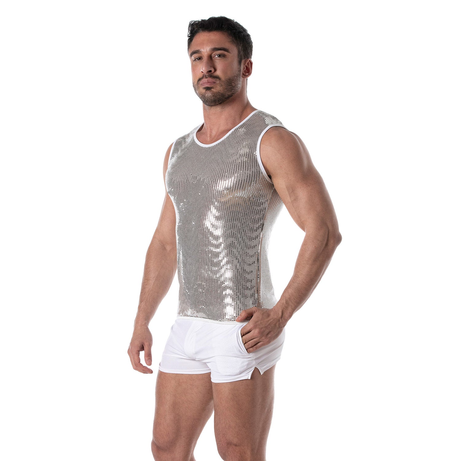 Glitter Tank Top Silver