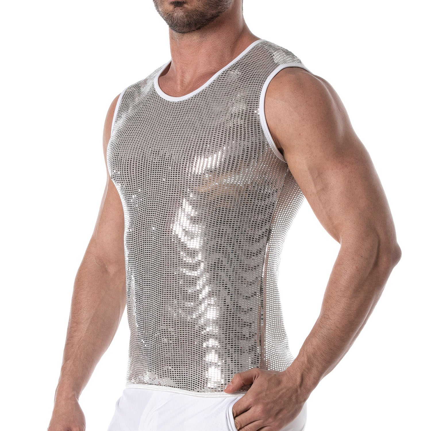Glitter Tank Top Silver