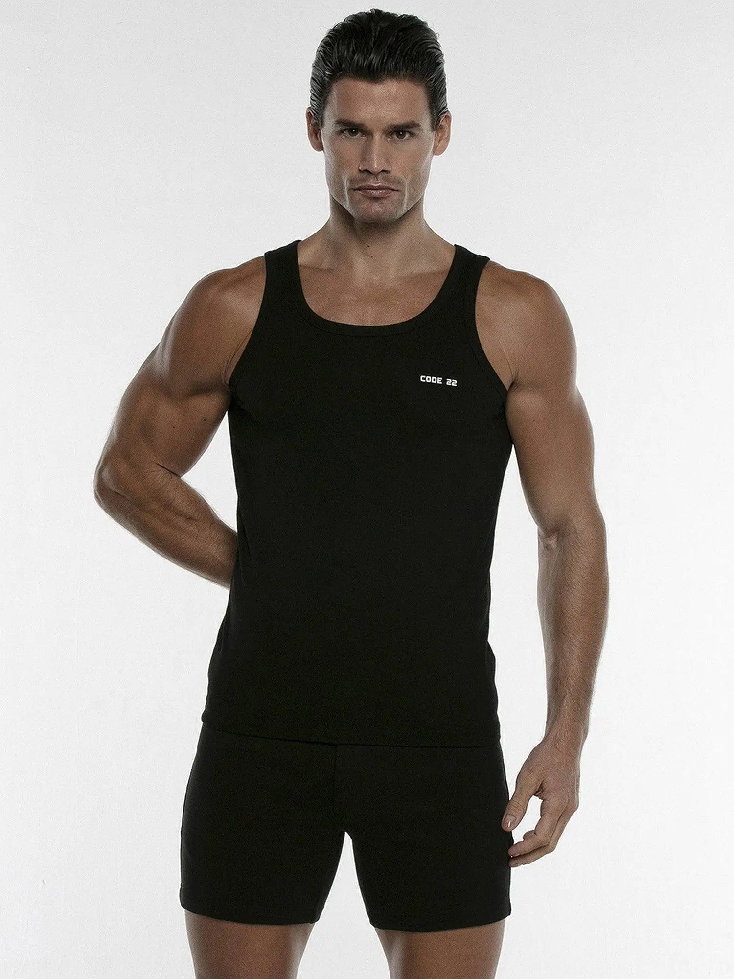 CODE 22 - BASIC TANK TOP 3300 - noodosz CODE 22  - BASIC TANK TOP 3300 Code 22 Kleidung & Accessoires:Herren:Herrenmode:Fitnessmode:Sporttops nudosz.myshopify.com