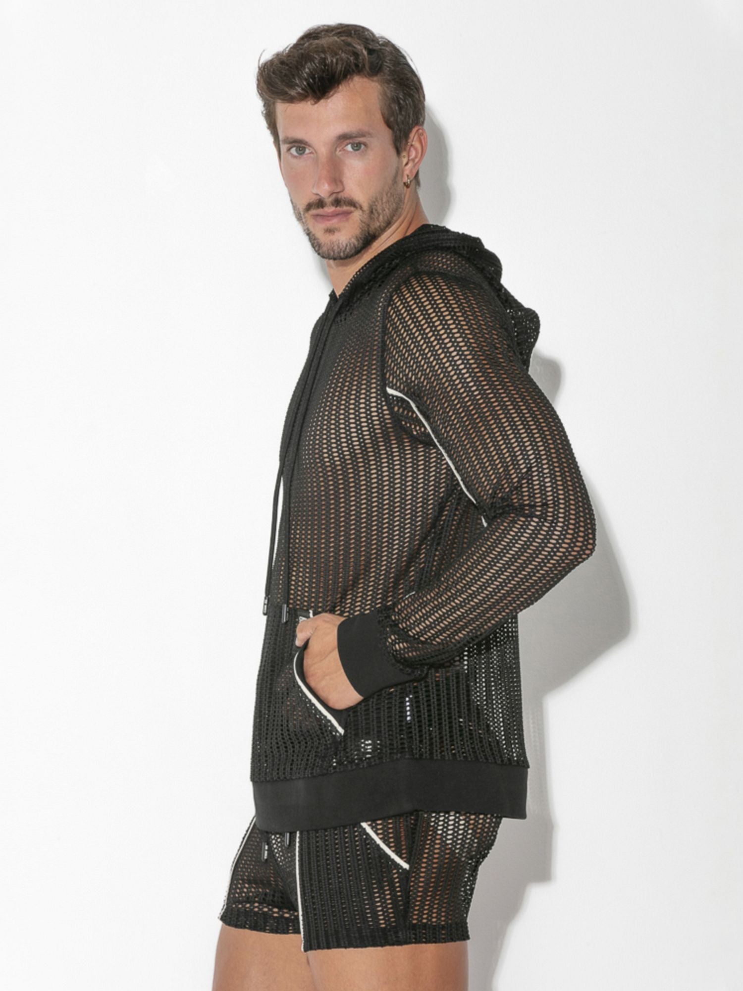 CODE 22 Openwork Jacquard Hoody 9626 - noodosz CODE 22  Openwork Jacquard Hoody 9626 Code 22 Kleidung & Accessoires:Herren:Herrenmode:Jacken, Mäntel & Westen nudosz.myshopify.com