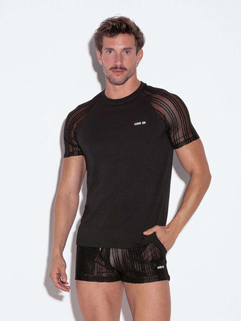 CODE 22 SHEER STRIPE T-SHIRT, 9631 - noodosz - Code 22 - Kleidung & Accessoires:Herren:Herrenmode:Shirts & Hemden:T-Shirts CODE 22 SHEER STRIPE T-SHIRT, 9631 Code 22 Kleidung & Accessoires:Herren:Herrenmode:Shirts & Hemden:T-Shirts nudosz.myshopify.com