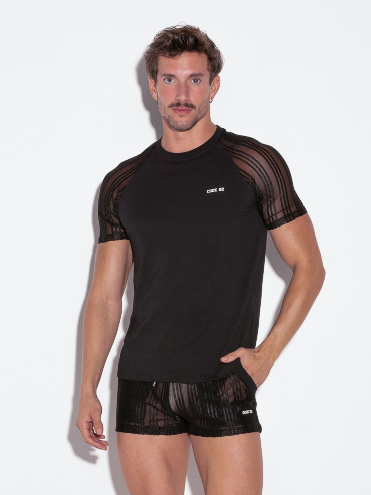 CODE 22 SHEER STRIPE T-SHIRT, 9631 - noodosz - Code 22 - Kleidung & Accessoires:Herren:Herrenmode:Shirts & Hemden:T-Shirts CODE 22 SHEER STRIPE T-SHIRT, 9631 Code 22 Kleidung & Accessoires:Herren:Herrenmode:Shirts & Hemden:T-Shirts nudosz.myshopify.com