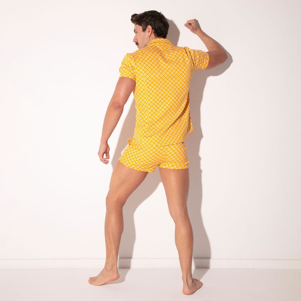 CODE 22 Stretch Hemd 9721, Freizeithemd bedruckt, mustard - noodosz - Code 22 - 