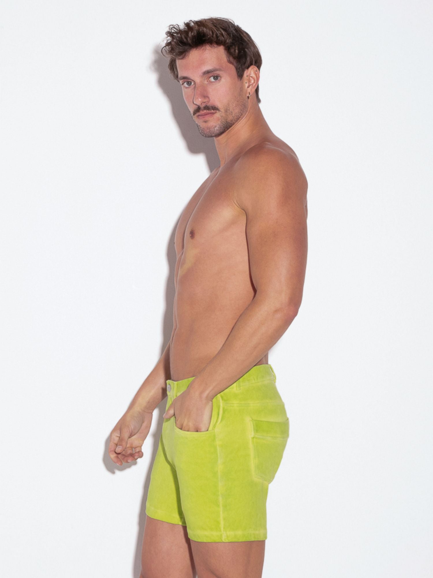 Code 22 - VINTAGE 5 POCKET SHORT 9712V, Chino Shorts Lime - kurze Hose - noodosz - Code 22 - Kleidung & Accessoires:Herren:Herrenmode:Shorts & Bermudas