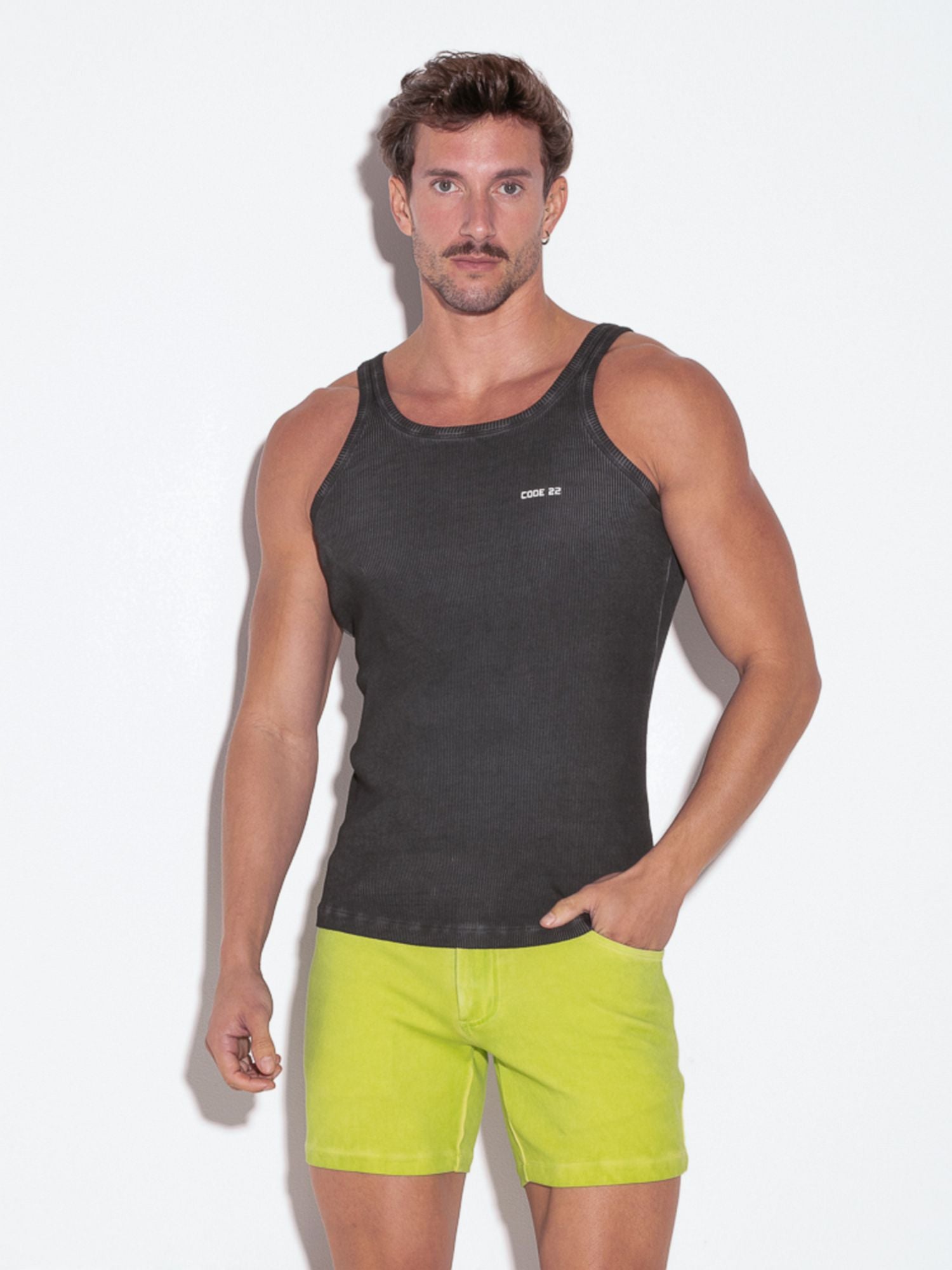 CODE 22 - VINTAGE RIB TANKTOP, 3301 - noodosz CODE 22  - VINTAGE RIB TANKTOP, 3301 Code 22 Kleidung & Accessoires:Herren:Herrenmode:Fitnessmode:Sporttops nudosz.myshopify.com