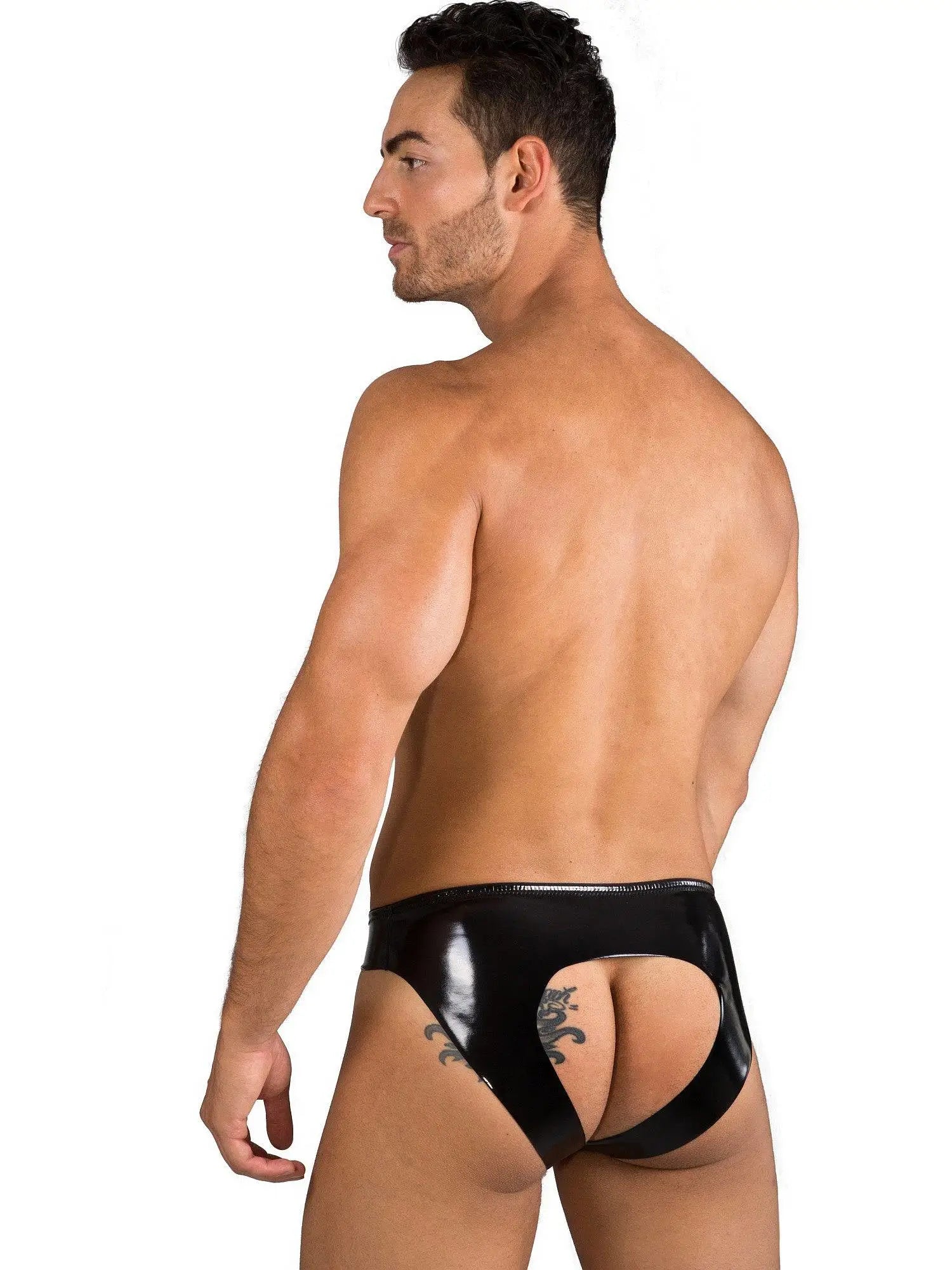 EROS VENEZIANI 7334 Lack Latex Gummi Jock Jockstrap OUVERT - noodosz