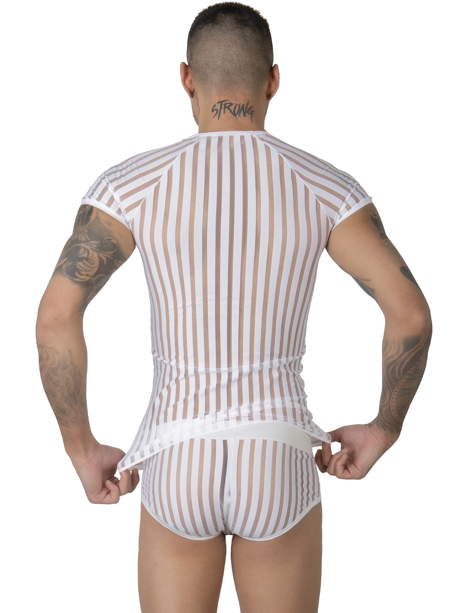 EROS VENEZIANI 7446 - Nadelstreifen T-Shirt - noodosz EROS VENEZIANI 7446 - Nadelstreifen T-Shirt Eros Veneziani Kleidung & Accessoires:Spezielle Anlässe:Erotik:Herrenunterwäsche nudosz.myshopify.com