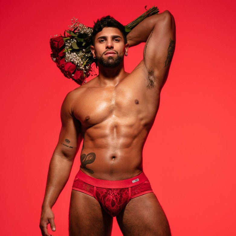 Fluid Lace Pocket Brief Red - noodosz - TOF Paris - 