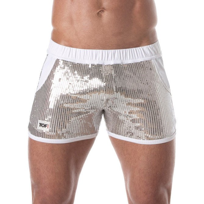 Glitter Shorts Silver For Men - noodosz - TOF Paris - 