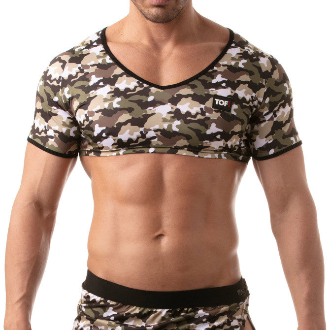 Iconic Crop Top  - Camo Khaki