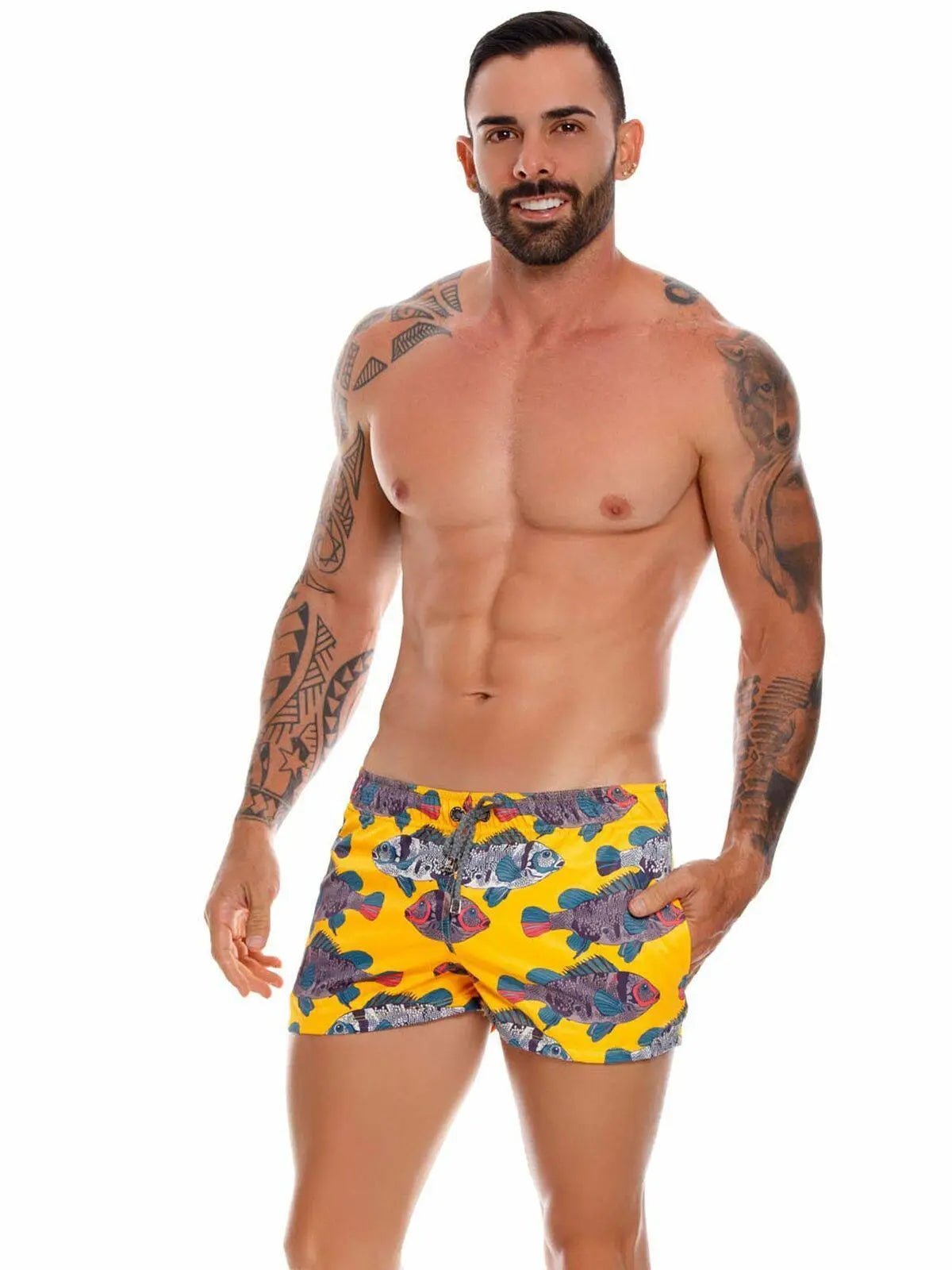 JOR 1046 ARUBA Herren kurze Badeshorts Surfershorts Motiv Fische bedruckt - noodosz JOR 1046 ARUBA kurze Badeshorts, Größe XL Jor Kleidung & Accessoires:Herren:Herrenmode:Bademode nudosz.myshopify.com