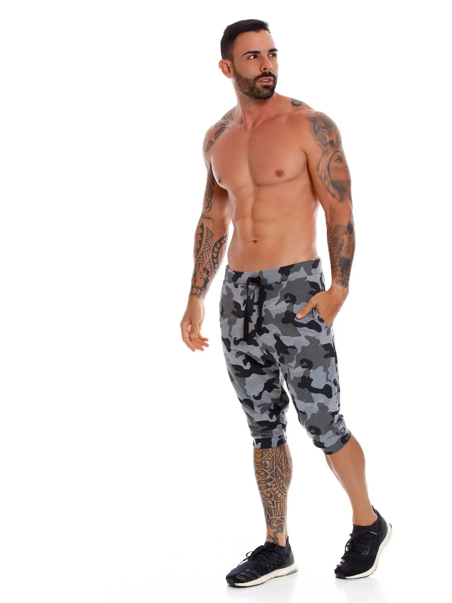 JOR 1058 Herren Sporthose 6/8 Trainingshose Jogginghose Fitness Gym Shorts - noodosz