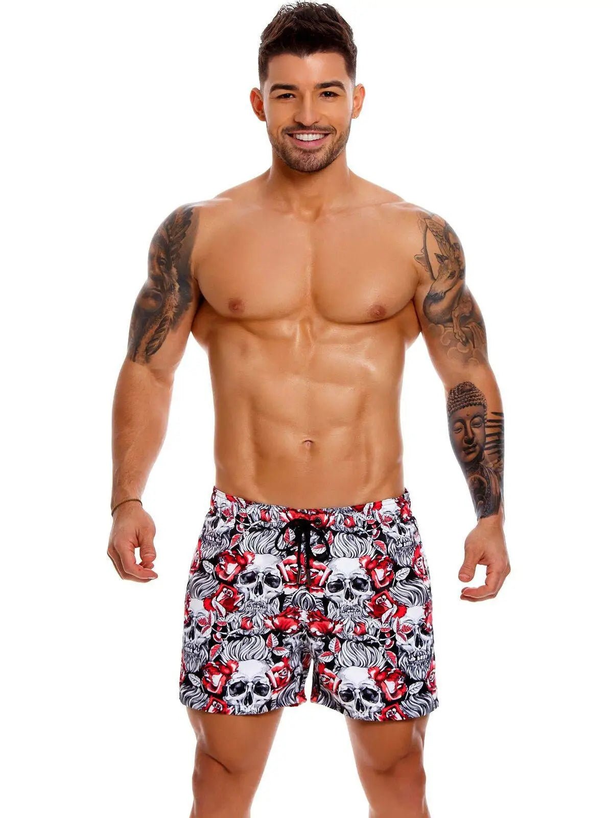 JOR 1164 DETROIT Boardshorts Badeshorts Surfershorts bedruck Skull Totenkopf - noodosz