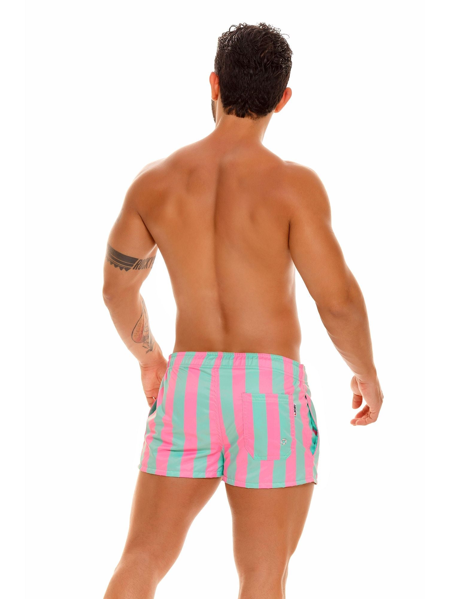 JOR 1905 SMILE Badeshorts - pink Streifen - noodosz JOR 1905 SMILE Badeshorts - pink Streifen Jor Kleidung & Accessoires:Herren:Herrenmode:Bademode nudosz.myshopify.com