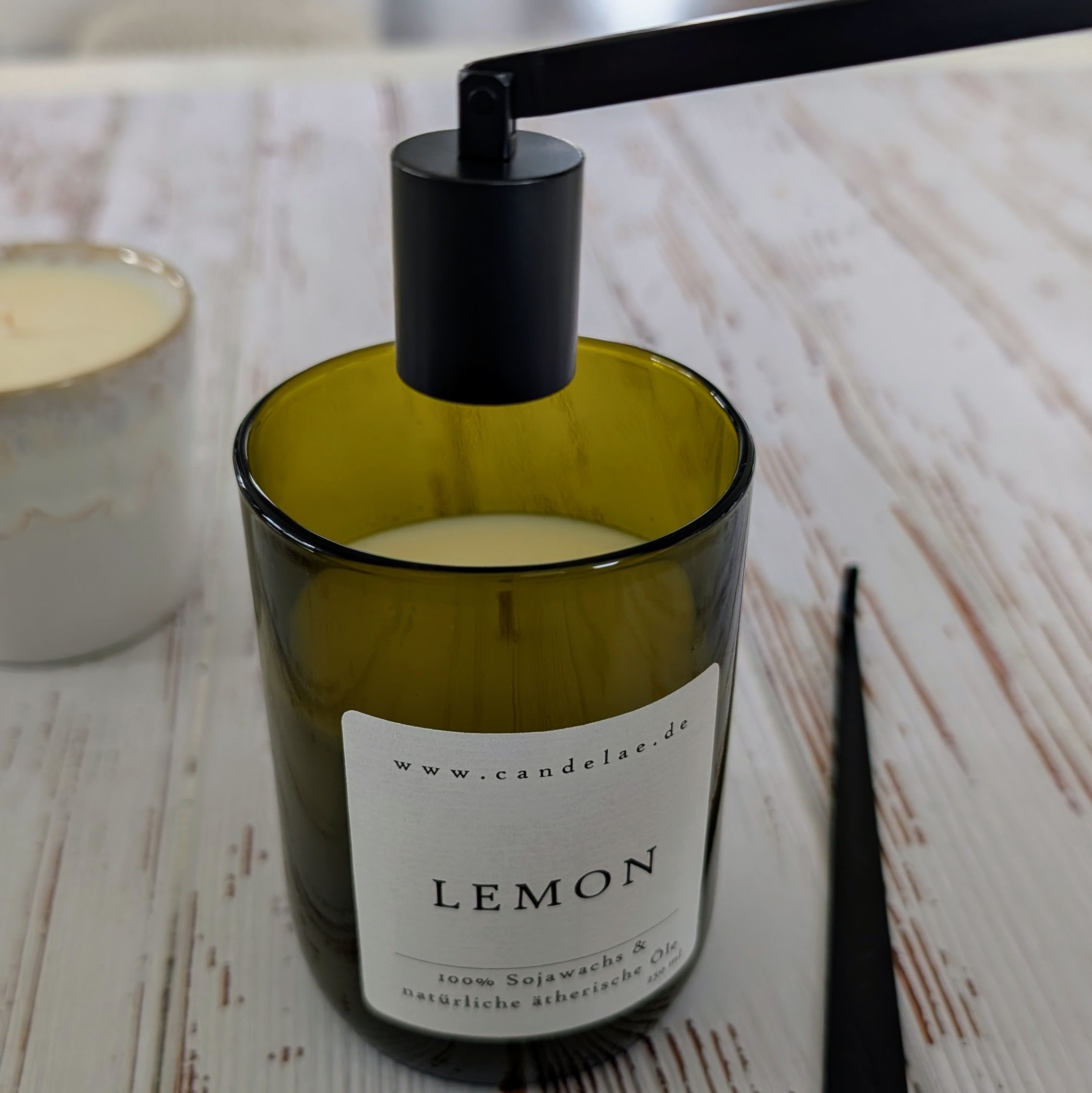 Kerzenpflege-Set Schwarz – Dochtschere, Kerzenlöscher & Dochtheber für Duftkerzen