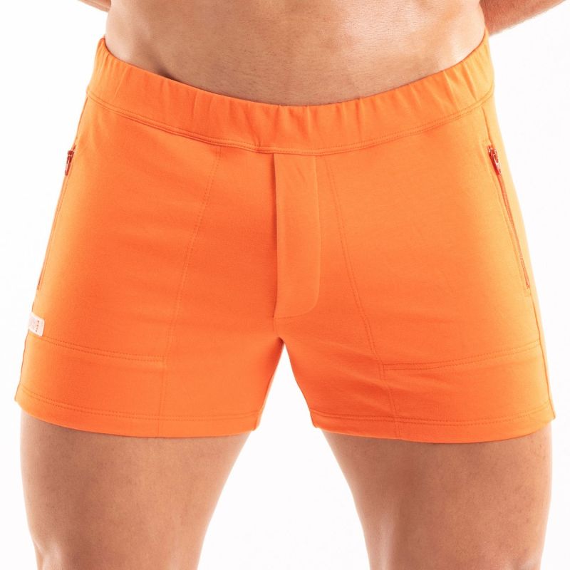 Paris Zipped Shorts Orange