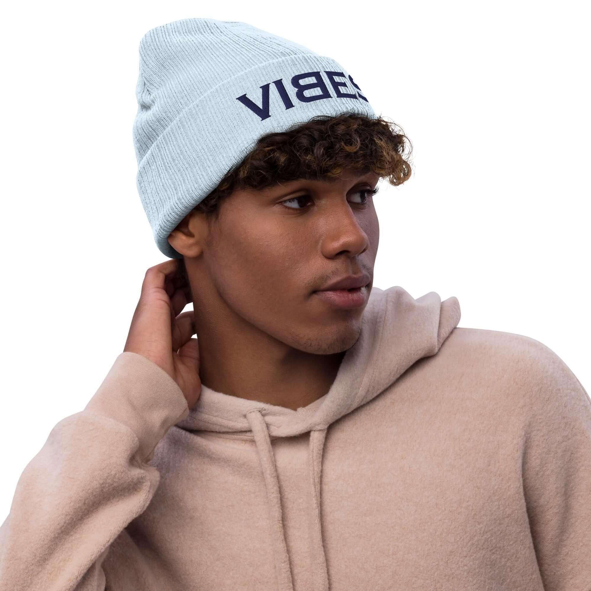 TOV Beanie - Strickmütze | VIBES (Helllau/Blau) * Unisex