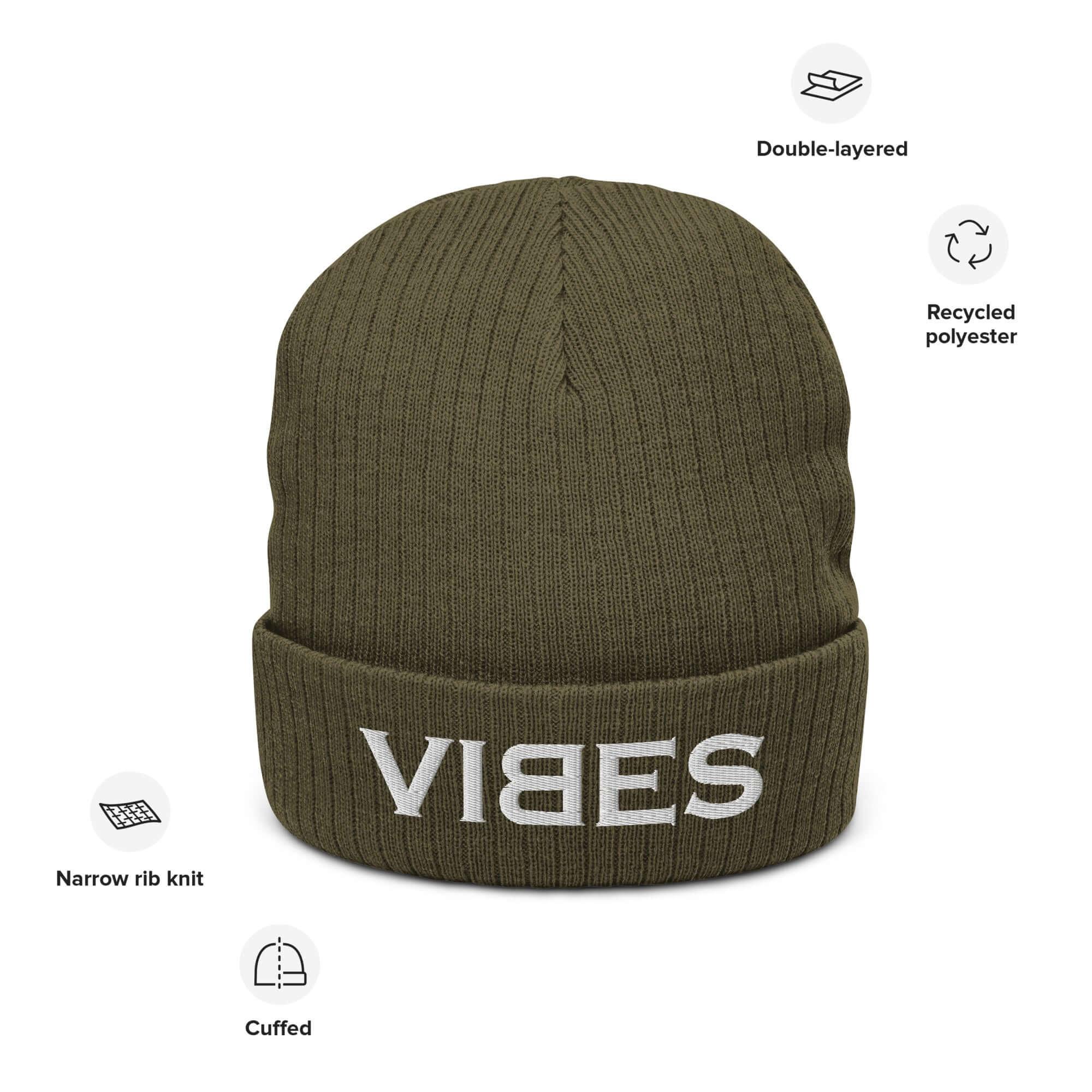 TOV Beanie - Strickmütze | VIBES (Grün/Grau) * Unisex