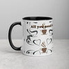 All you need is Love and Coffee -Tasse mit farbiger Innenseite