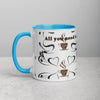 All you need is Love and Coffee -Tasse mit farbiger Innenseite