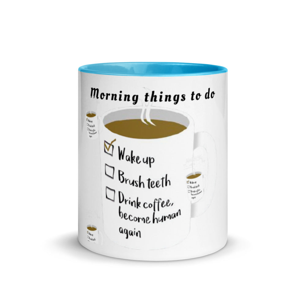 Morning things to do - Tasse mit farbiger Innenseite