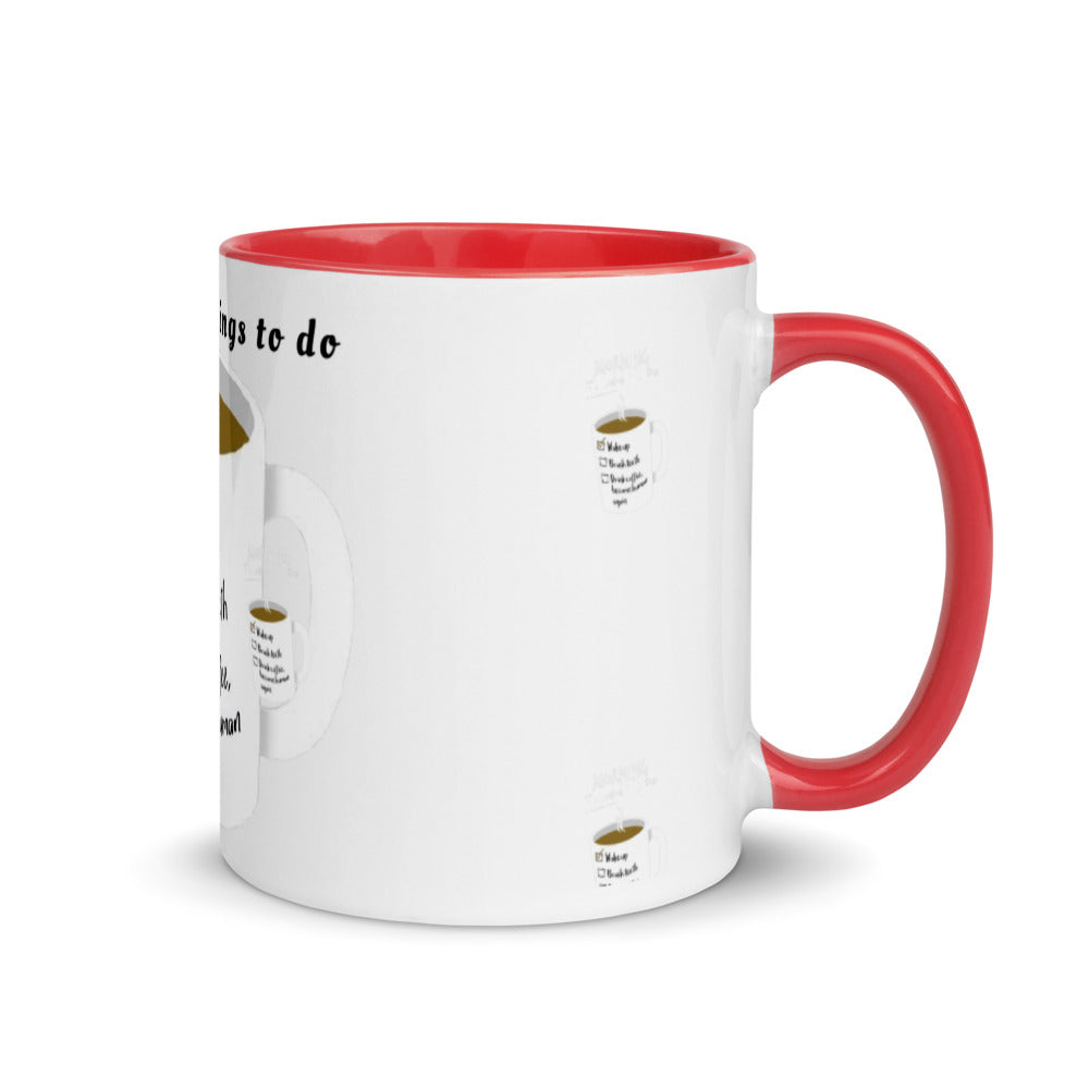 Morning things to do - Tasse mit farbiger Innenseite