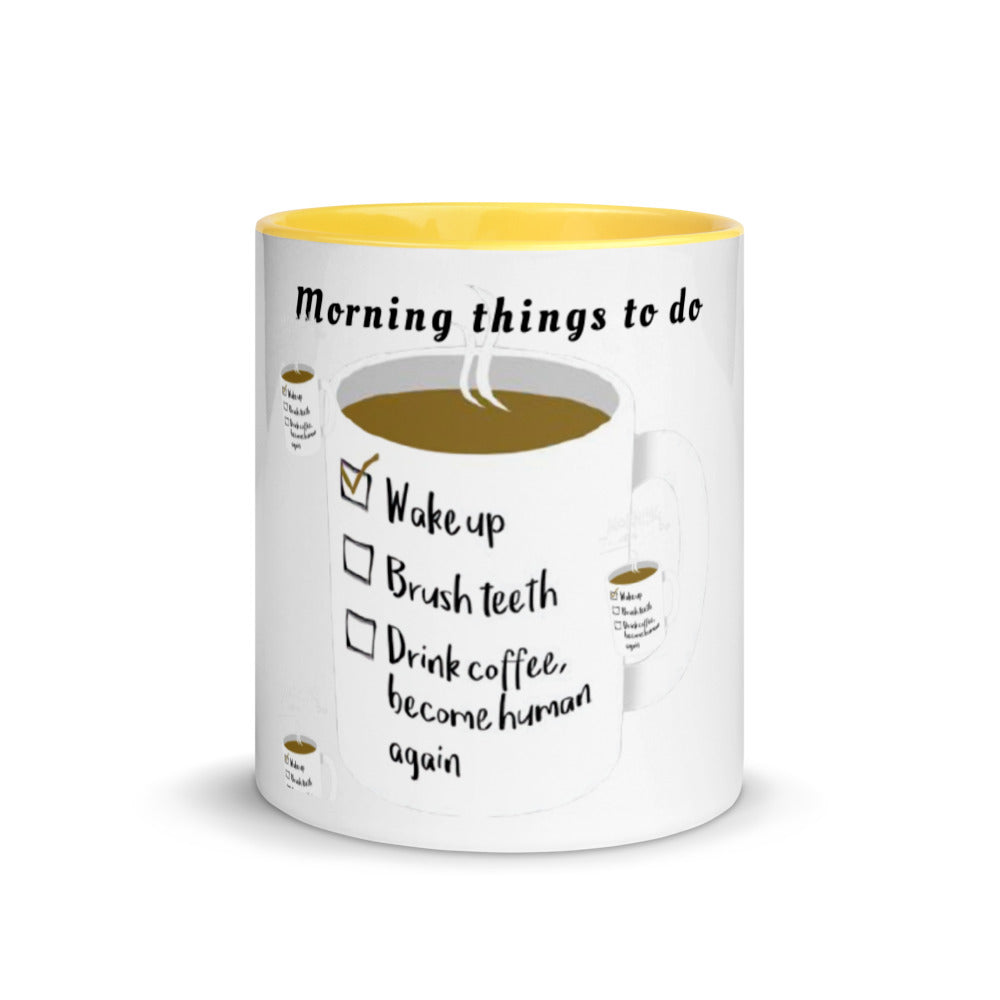 Morning things to do - Tasse mit farbiger Innenseite